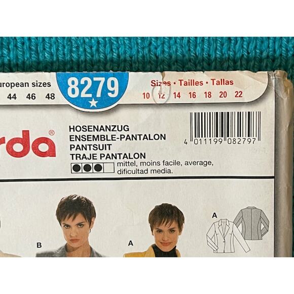 Burda 8279 sewing pattern womens suit blazer pants - Picture 2 of 5